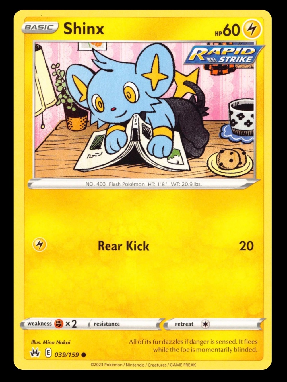 POKEMON CARD TCG - Shinx - Crown Zenith - Common - 039/159